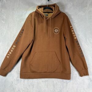 Brixton Hoodie Size Large Brown Sweatshirt Pocket Winter Warm